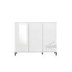 Cancun 3 Door 138cm White Gloss and Anthracite Highboard/Tall Sideboard - FurniComp