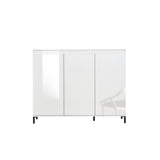 Cancun 3 Door 138cm White Gloss and Anthracite Highboard/Tall Sideboard - FurniComp