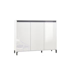 Cancun 3 Door 138cm White Gloss and Anthracite Highboard/Tall Sideboard - FurniComp
