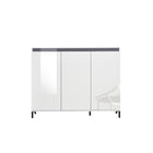 Cancun 3 Door 138cm White Gloss and Anthracite Highboard/Tall Sideboard - FurniComp