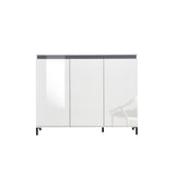 Cancun 3 Door 138cm White Gloss and Anthracite Highboard/Tall Sideboard - FurniComp