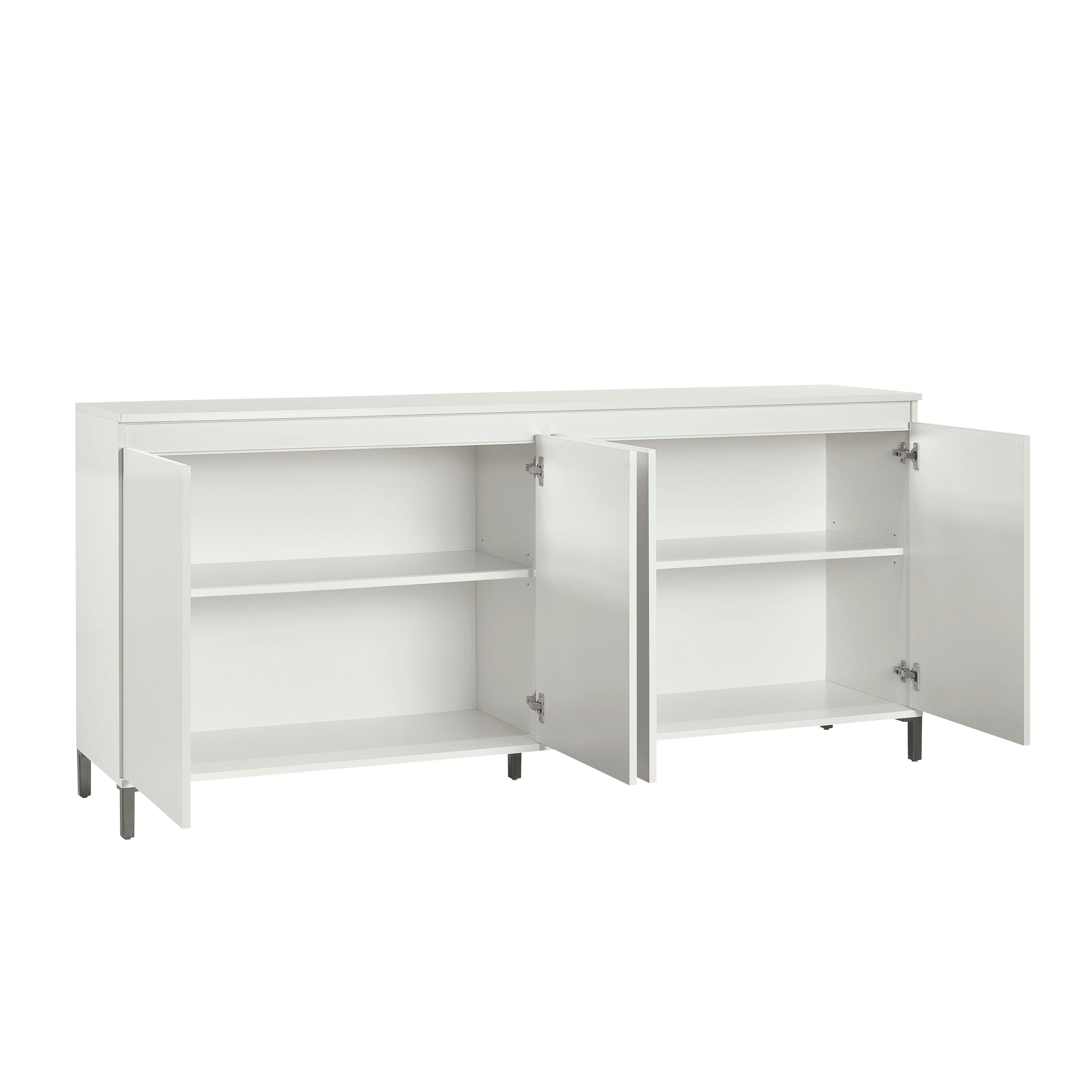 Cancun 4 Door 184cm White Gloss and Anthracite Sideboard - FurniComp