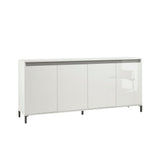 Cancun 4 Door 184cm White Gloss and Anthracite Sideboard - FurniComp