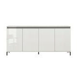 Cancun 4 Door 184cm White Gloss and Anthracite Sideboard - FurniComp