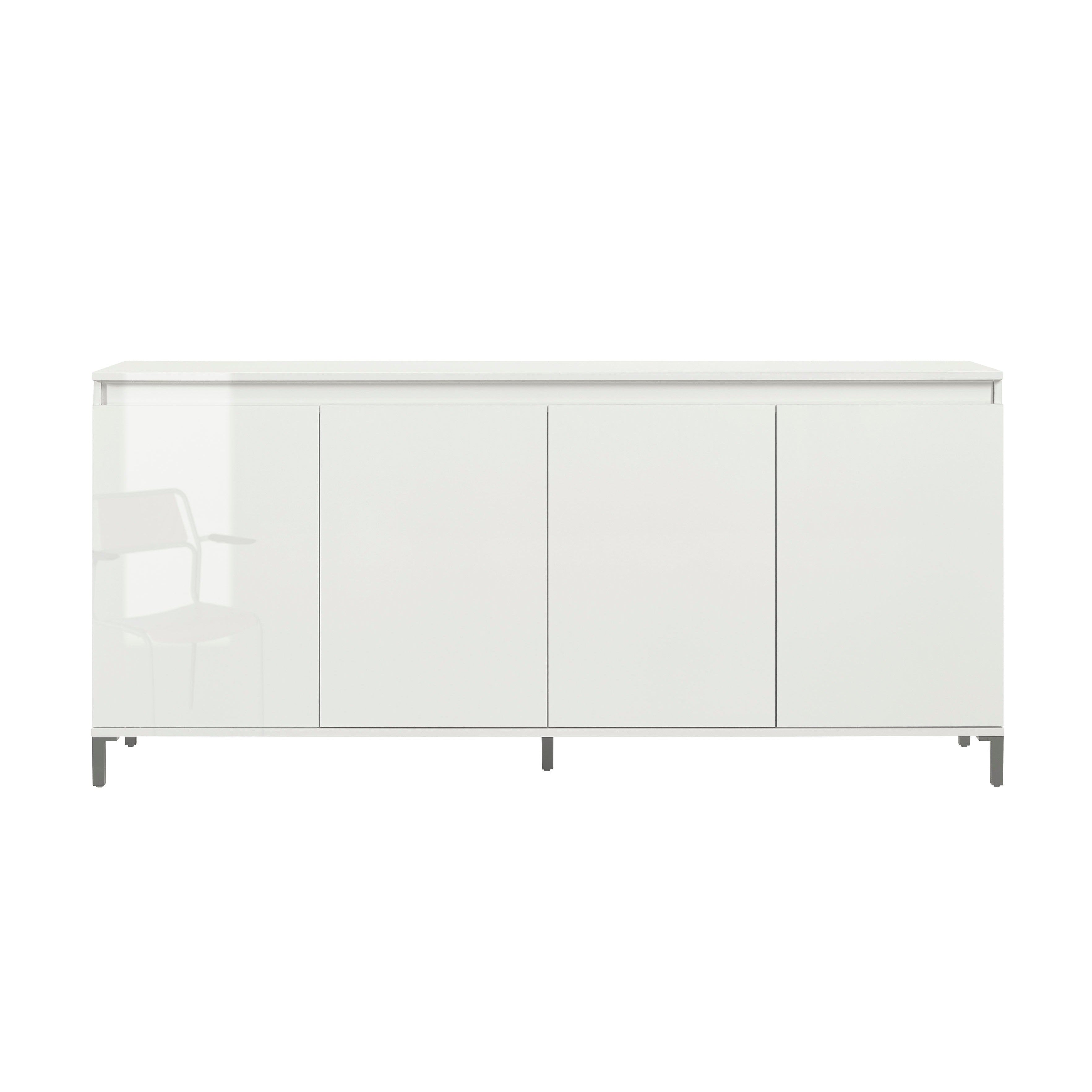 Cancun 4 Door 184cm White Gloss and Anthracite Sideboard - FurniComp