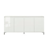 Cancun 4 Door 184cm White Gloss and Anthracite Sideboard - FurniComp