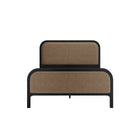 Carmen Black & Brown Velvet Fabric Bed Frame - FurniComp
