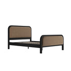 Carmen Black & Brown Velvet Fabric Bed Frame - FurniComp