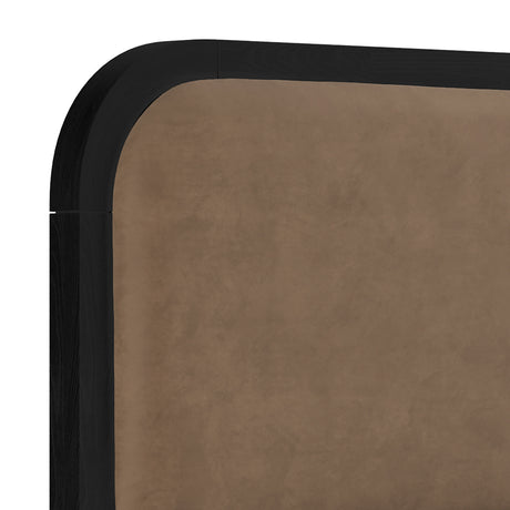 Carmen Black & Brown Velvet Fabric Bed Frame - FurniComp