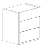 Carter 3 Drawer Bedside Table - White Oak & Cadiz - FurniComp