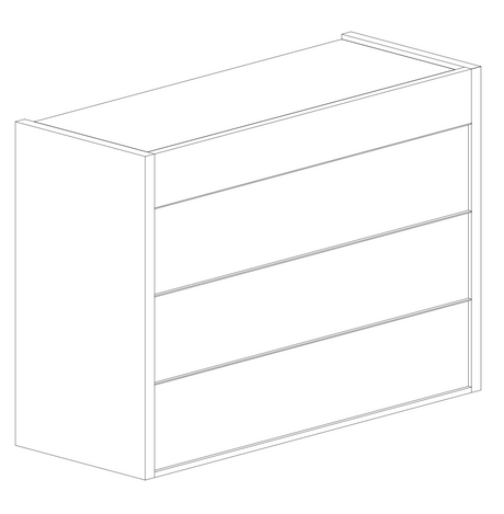 Carter 4 Drawer 110cm Chest of Drawers - White Oak & Cadiz - FurniComp