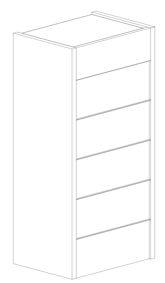 Carter 6 Drawer 50cm Tall Chest of Drawers - White Oak & Cadiz - FurniComp