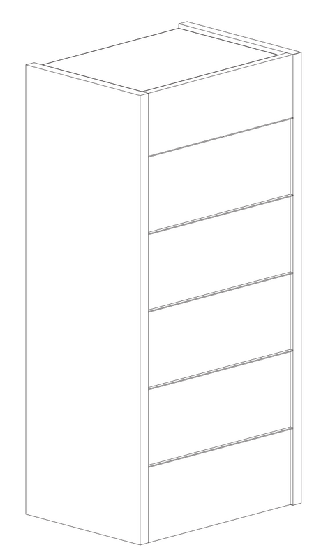 Carter 6 Drawer 50cm Tall Chest of Drawers - White Oak & Cadiz - FurniComp
