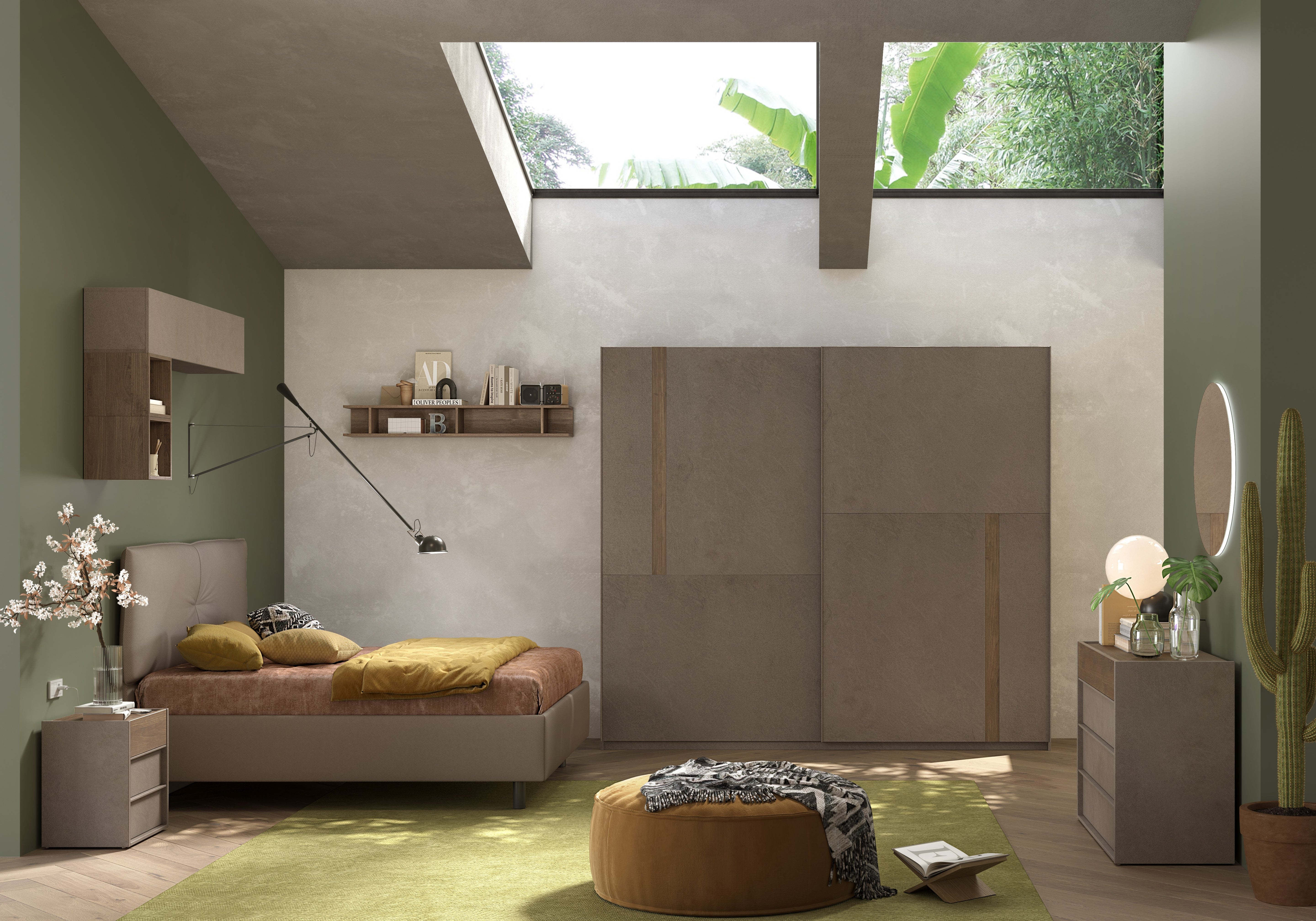 Carter 3 Drawer Bedside Table - Bronze & Mercure Oak - FurniComp