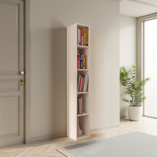 Combo 28cm Tall Narrow Bookcase - Cashmere COM-45-10 - FurniComp