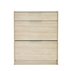 Chad 2 Door 1 Drawer Oak Shoe Cabinet - FurniComp