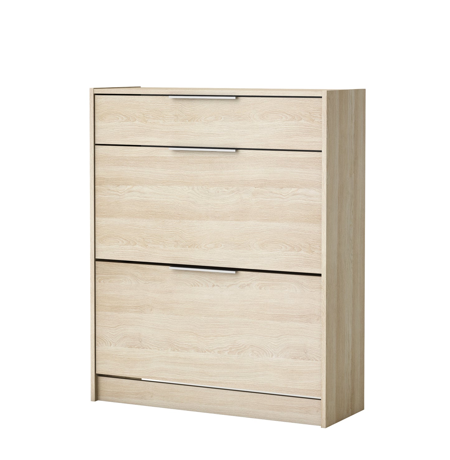 Chad 2 Door 1 Drawer Oak Shoe Cabinet - FurniComp