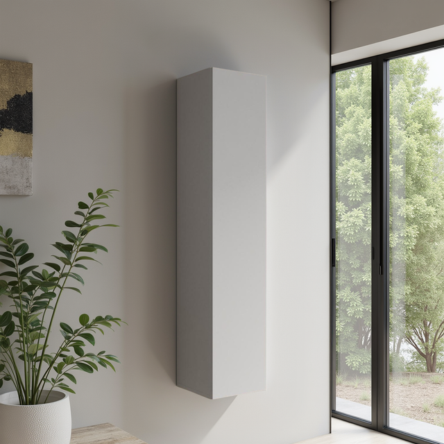 Combo 1 Door 29cm Multipurpose Wall Hung Tall Storage Unit - Light Chalk Grey COM-30-05 - FurniComp