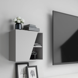 Combo 55cm Floating Wall Cube With Shaped Door - Light Chalk Grey COM-18-05 - FurniComp