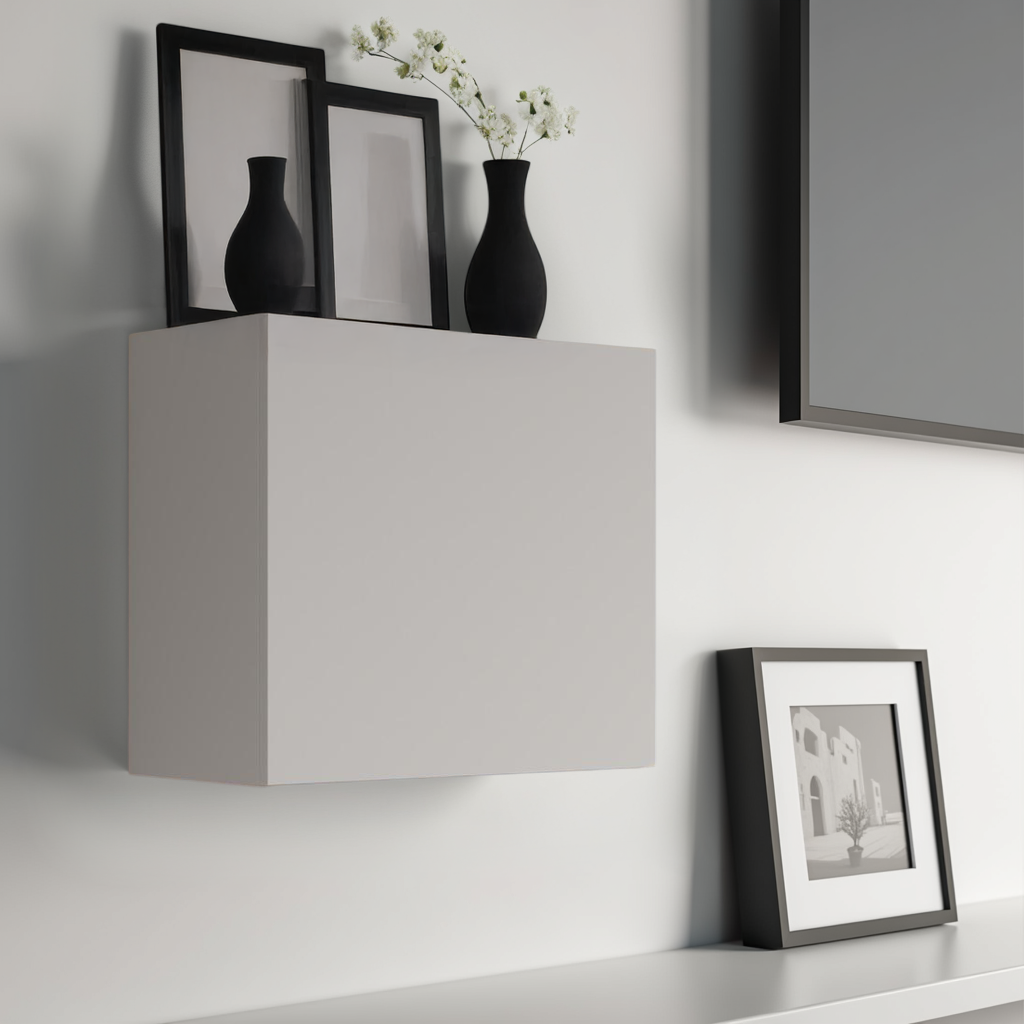 Combo 55cm Floating Wall Cube With Door - Light Chalk Grey COM-81-05 - FurniComp