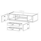 Chelsea 2 Door 2 Drawer Large Bronze and Mercure Oak TV Stand - FurniComp