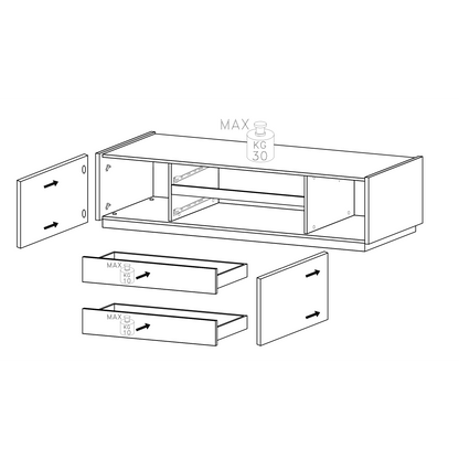 Chelsea 2 Door 2 Drawer Large Bronze and Mercure Oak TV Stand - FurniComp