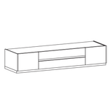 Chelsea 2 Door 2 Drawer Large White Gloss and Mercure Oak TV Stand - FurniComp