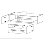 Chelsea 2 Door 2 Drawer Large White Gloss and Mercure Oak TV Stand - FurniComp