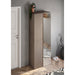 Chelsea 2 Door Bronze and Mercure Oak Tall Mirrored Shoe Storage Cupboard Cabinet - FurniComp