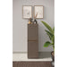 Chelsea 2 Door Bronze and Mercure Oak Tallboy Storage Cupboard - FurniComp