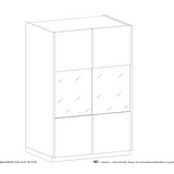 Chelsea 2 Door White Gloss and Cadiz Oak Glass Display Cabinet - FurniComp