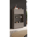 Chelsea 2 Door Large Bronze and Mercure Oak Glass Display Cabinet - FurniComp