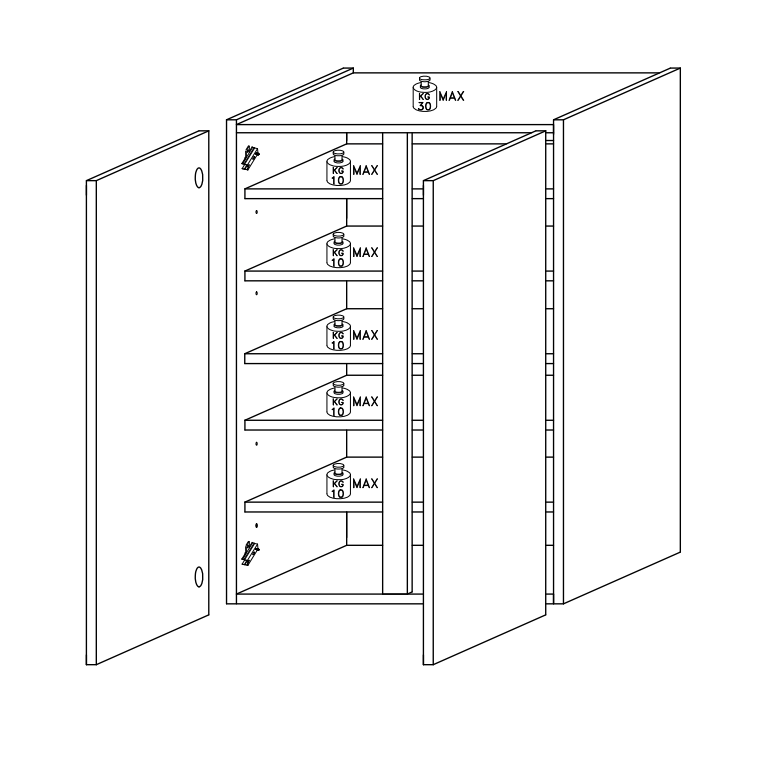 Chelsea 2 Door White Gloss and Cadiz Oak Large 25 Pair Shoe Storage Cupboard - FurniComp