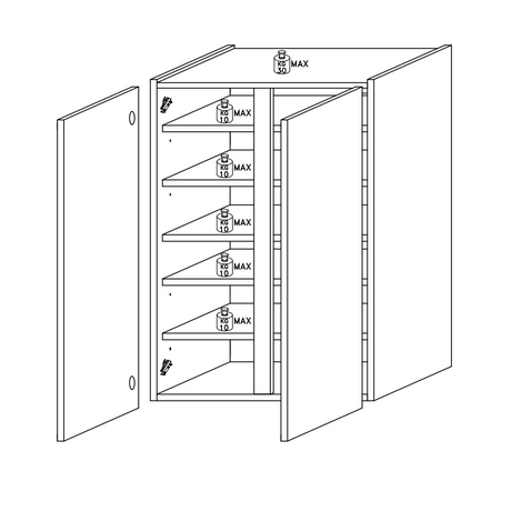Chelsea 2 Door Bronze and Mercure Oak Large 25 Pair Shoe Storage Cupboard - FurniComp