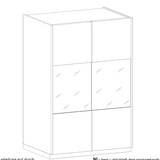 Chelsea 2 Door Large White Gloss and Mercure Oak Glass Display Cabinet - FurniComp