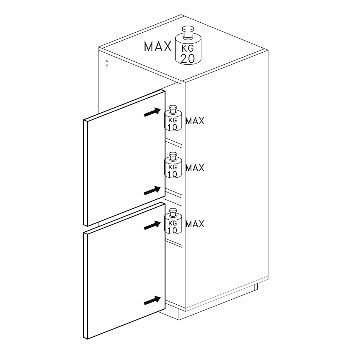 Chelsea 2 Door White Gloss and Cadiz Oak Tallboy Storage Cupboard - FurniComp