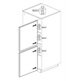 Chelsea 2 Door White Gloss and Cadiz Oak Tallboy Storage Cupboard - FurniComp