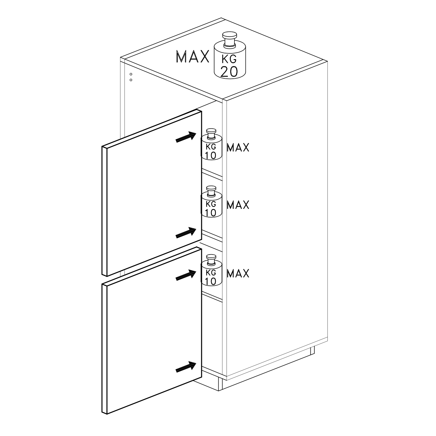 Chelsea 2 Door White Gloss and Cadiz Oak Tallboy Storage Cupboard - FurniComp