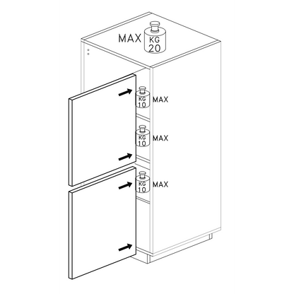 Chelsea 2 Door White Gloss and Cadiz Oak Tallboy Storage Cupboard - FurniComp