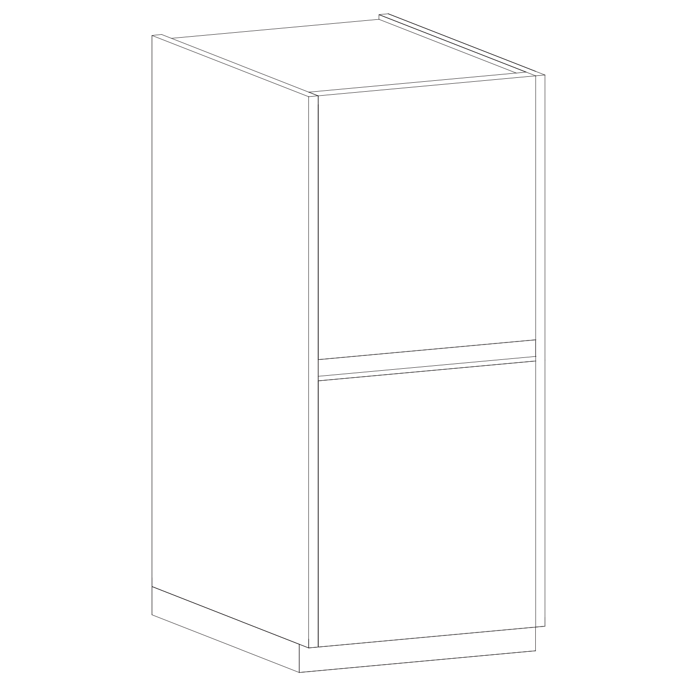 Chelsea 2 Door White Gloss and Cadiz Oak Tallboy Storage Cupboard - FurniComp