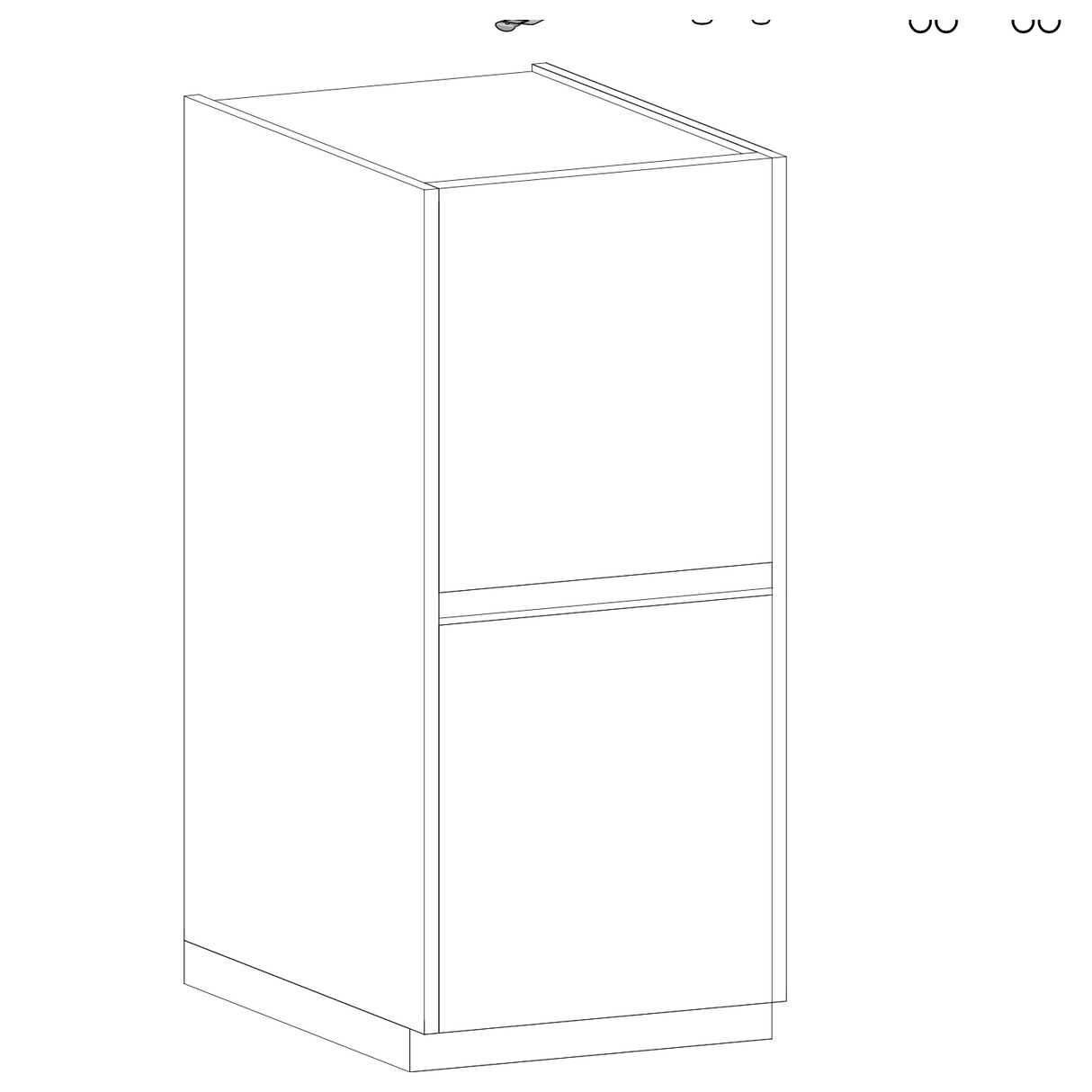 Chelsea 2 Door White Gloss and Mercure Oak Tallboy Storage Cupboard - FurniComp