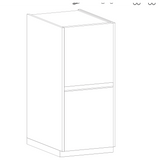 Chelsea 2 Door White Gloss and Mercure Oak Tallboy Storage Cupboard - FurniComp