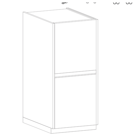 Chelsea 2 Door White Gloss and Mercure Oak Tallboy Storage Cupboard - FurniComp