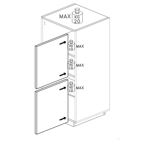 Chelsea 2 Door White Gloss and Mercure Oak Tallboy Storage Cupboard - FurniComp