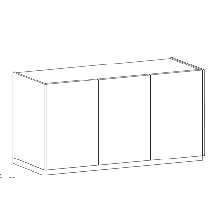 Chelsea 3 Door White Gloss and Mercure Oak Sideboard - FurniComp