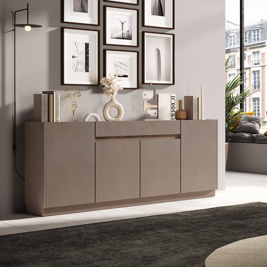 Chelsea 4 Door 1 Drawer Large Bronze and Mercure Oak Sideboard - FurniComp