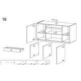 Chelsea 4 Door 1 Drawer White Gloss and Cadiz Oak Large Sideboard - FurniComp