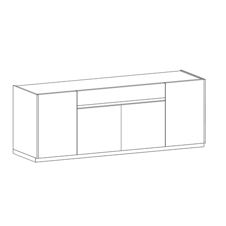 Chelsea 4 Door 1 Drawer White Gloss and Cadiz Oak Large Sideboard - FurniComp