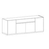 Chelsea 4 Door 1 Drawer Large White Gloss and Mercure Oak Sideboard - FurniComp