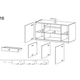 Chelsea 4 Door 1 Drawer Large White Gloss and Mercure Oak Sideboard - FurniComp